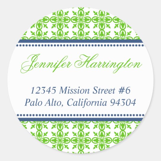 Green preppy custom fancy return address label