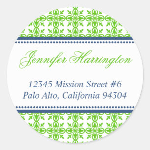 Green preppy custom fancy return address label