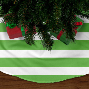 Green Preppy Stripes Brushed Polyester Tree Skirt
