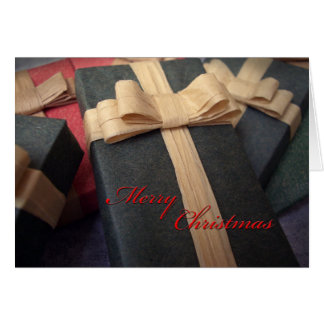 Green Present Christmas Card