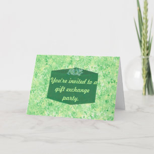 Green Present Christmas Exchange Party Invite