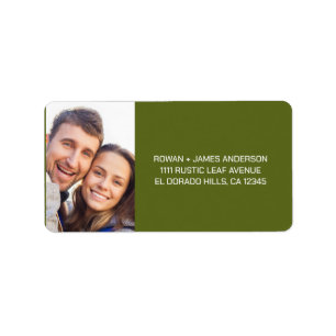 Green Pressed couple Boho Wedding Label