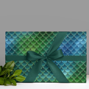 Green Pretty  Mermaid Scales Wrapping Paper