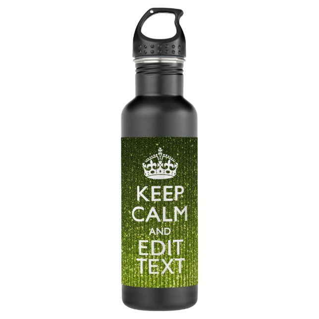Green Print Personalise Your Keep Calm 710 Ml Water Bottle (Front)