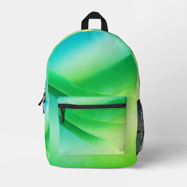 Green Printed Backpack (Front)