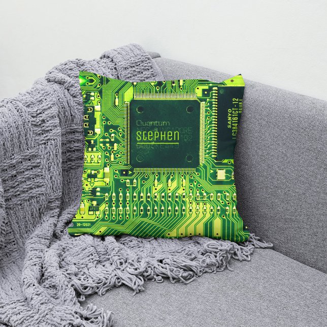 Green printed circuit board • Geek electronic PCB Cushion (Creator Uploaded)