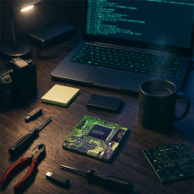 Green printed circuit board • Geek electronic PCB