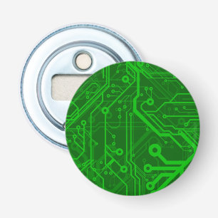 Green Printed Circuit Board Pattern Bottle Opener