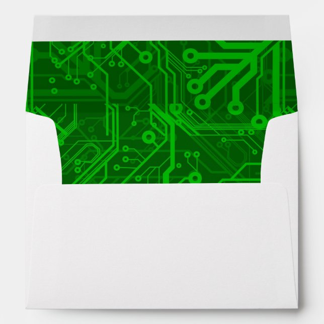 Green Printed Circuit Board Pattern Envelopes (Back (Bottom))