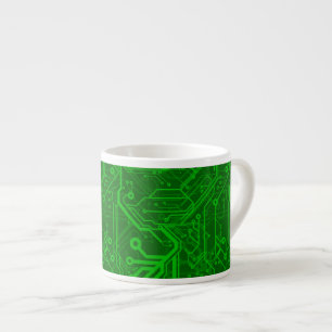 Green Printed Circuit Board Pattern Espresso Cup