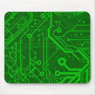 Green Printed Circuit Board Pattern Mouse Mat