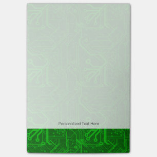 Green Printed Circuit Board Pattern Post-it Notes