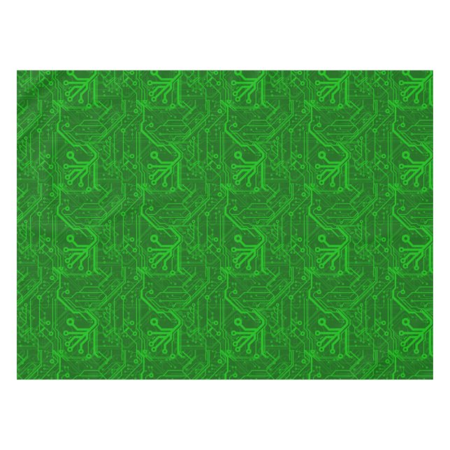 Green Printed Circuit Board Pattern Tablecloth (Front (Horizontal))