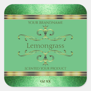 Green Product Label Faux Gold Ornate Decor Borders