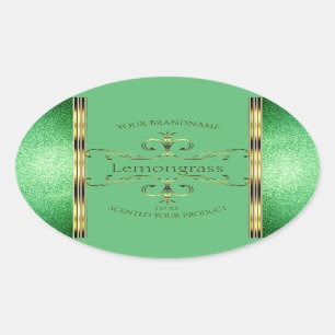 Green Product Label Faux Gold Ornate Decor Borders