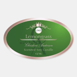 Green Product Label Rose Gold Frame Logo Monogram
