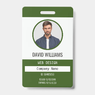 Green Professional Employee Photo Company ID Badge