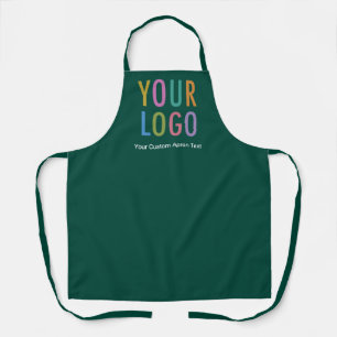 Green Promotional Apron Custom Business Logo Bulk