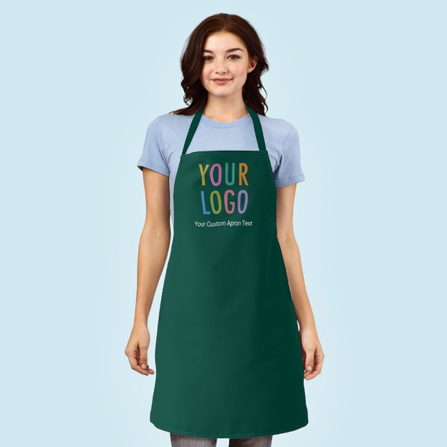 Green Promotional Apron Custom Business Logo Bulk (MISOOK Green Apron with Logo)