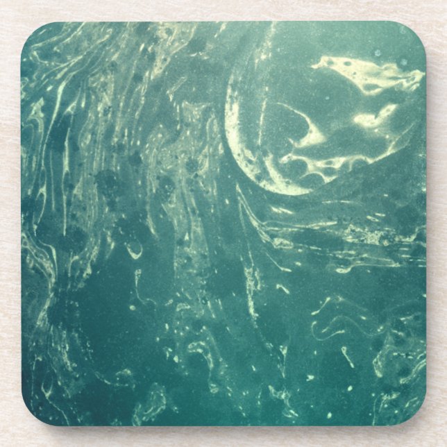 Green Psychedelic Paper Coaster (Front)