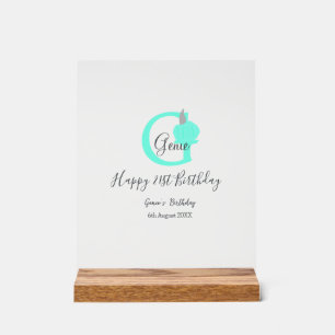 Green pumpkin fall birthday 21st grey pastel acrylic sign