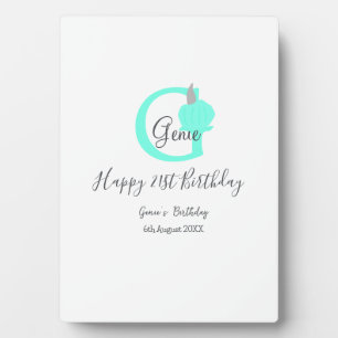 Green pumpkin fall birthday 21st grey pastel plaque