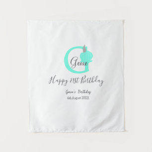 Green pumpkin fall birthday 21st grey pastel tapestry
