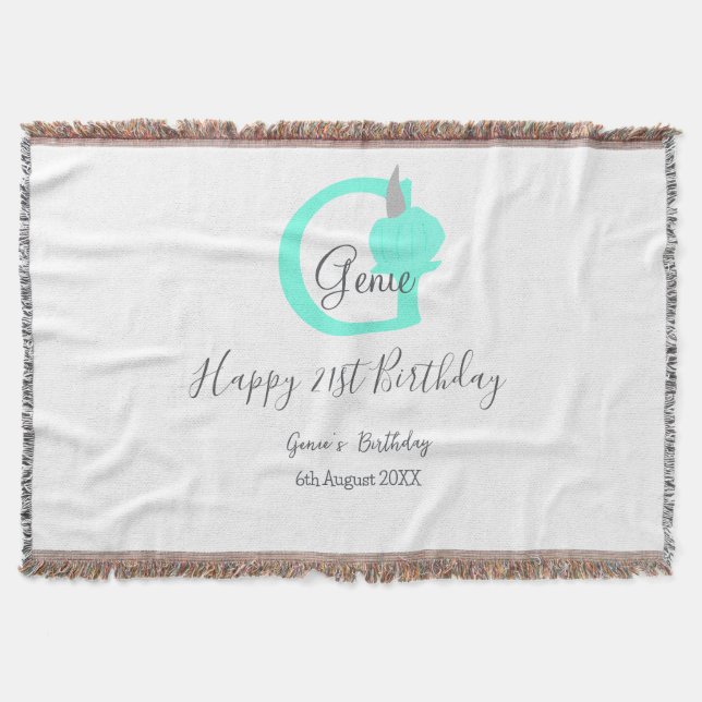 Green pumpkin fall birthday 21st grey pastel throw blanket (Front)