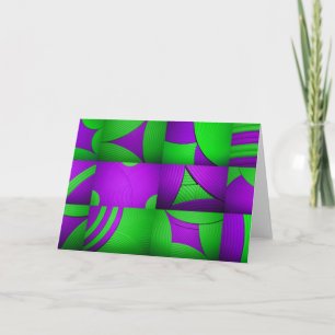 Green & Purple Abstract Pattern Card