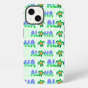 Green Purple Aloha Hawaiian Tropical Turtle iPhone 13 Case