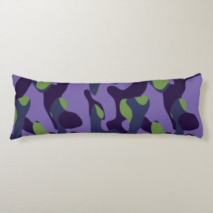 Green Purple and Blue Camo abstract Body Cushion