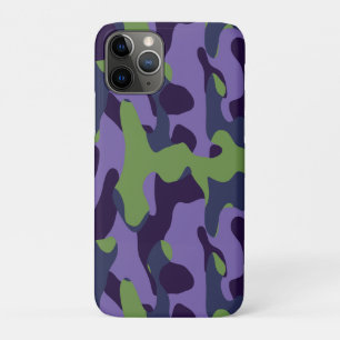 Green Purple and Blue Camo abstract iPhone 11 Pro Case