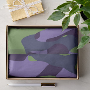 Green Purple and Blue Camo abstract Tissue Paper
