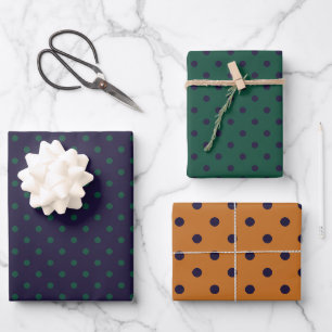 Green, Purple and Orange Polka Dots Wrapping Paper