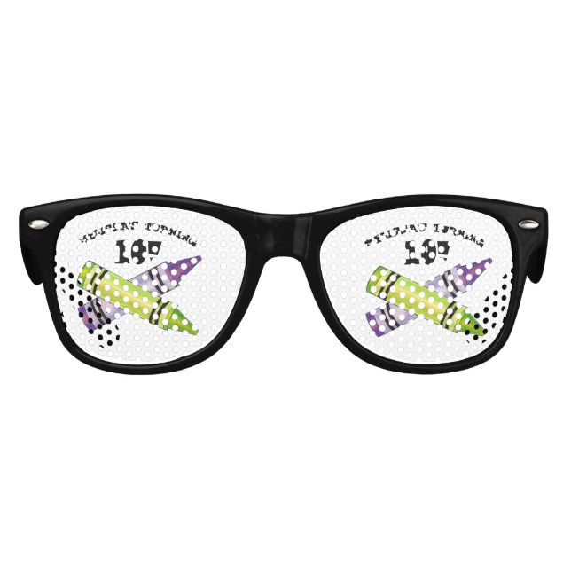 Green Purple Artist Crayons Child Birthday Party Kids Sunglasses (Front)