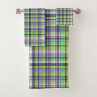green purple   bath towel set