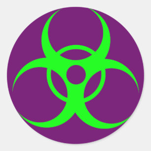 Green Purple Biohazzard Sticker