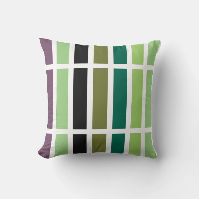 Green Purple Black Hues Cushion (Front)