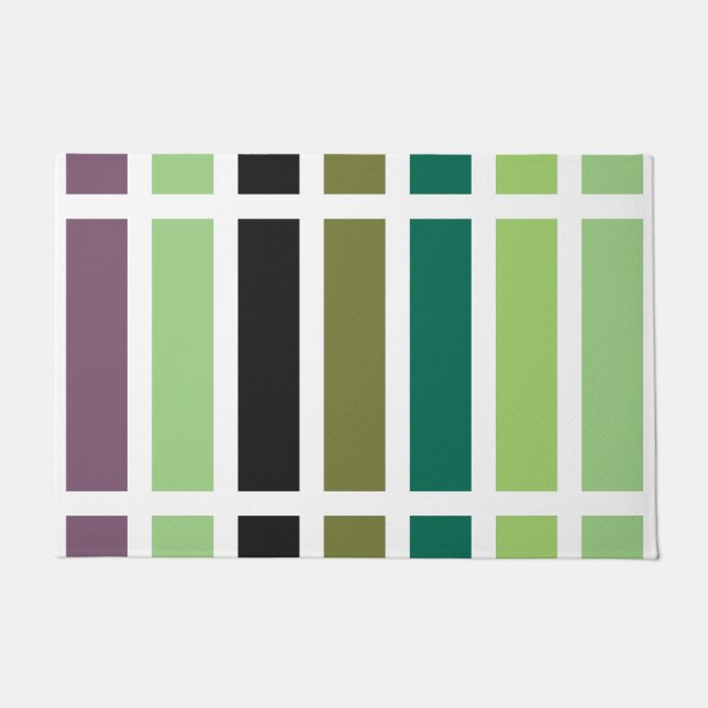 Green Purple Black Hues Doormat (Front)