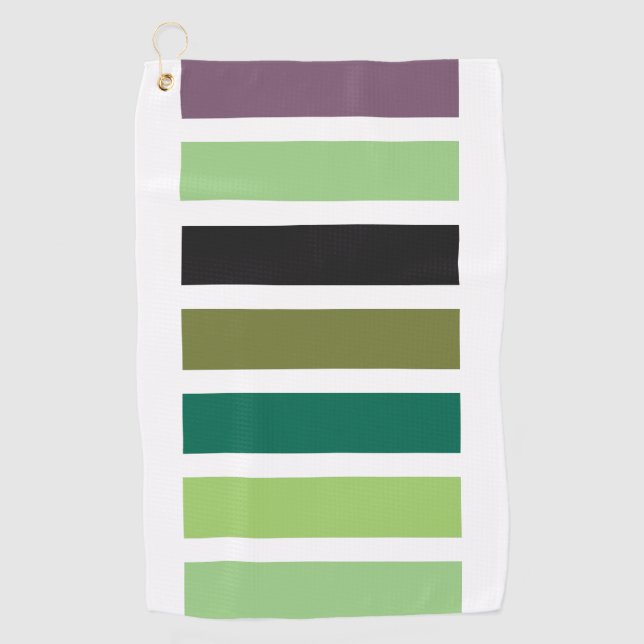 Green Purple Black Hues Golf Towel (Front)