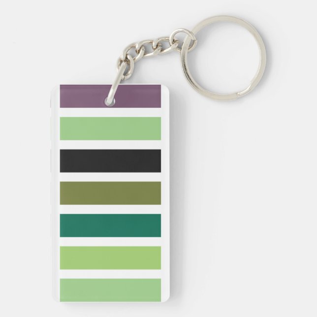 Green Purple Black Hues Key Ring (Back)