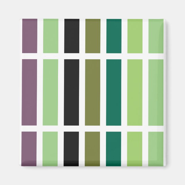 Green Purple Black Hues Magnet (Front)