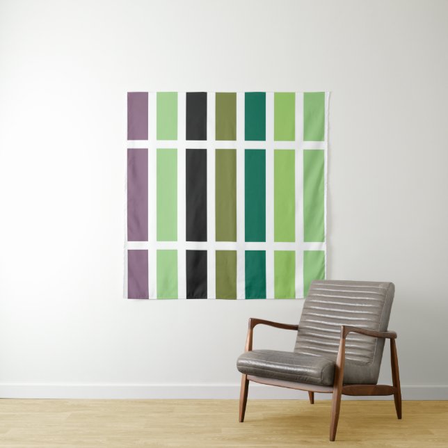 Green Purple Black Hues Tapestry (In Situ)