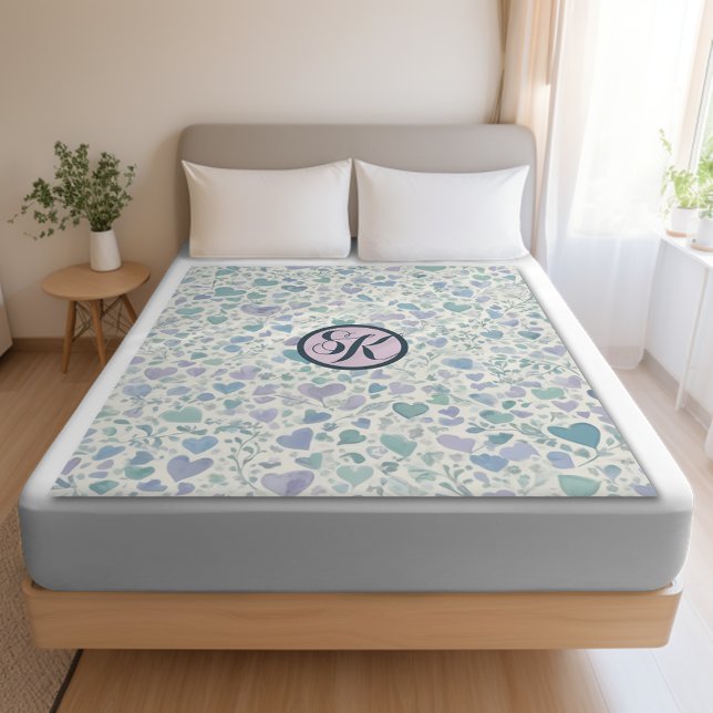 Green Purple Blue Love Hearts  Sherpa Blanket (Creator Uploaded)