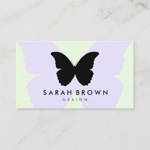 Green Purple Butterfly Silhouette Simply Business Card