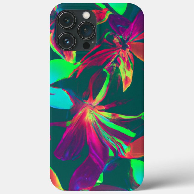 Green & Purple Floral Pattern Case-Mate iPhone Case (Back)