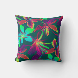 Green & Purple Floral Pattern Cushion