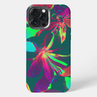 Green & Purple Floral Pattern iPhone 13 Pro Max Case
