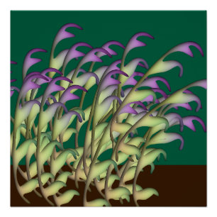 Green + Purple Foliage  Green Nature  Poster
