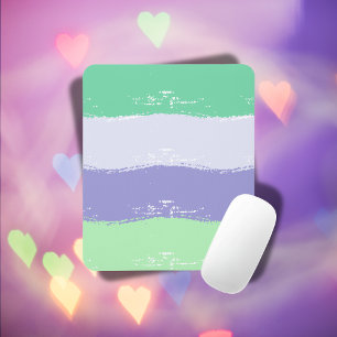 Green, Purple, Grey - Brush Strokes Mouse Mat